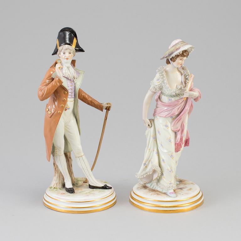 JAKOB UNGERER, a pair of porcelain figurines from Meissen, Germany, 1880's.