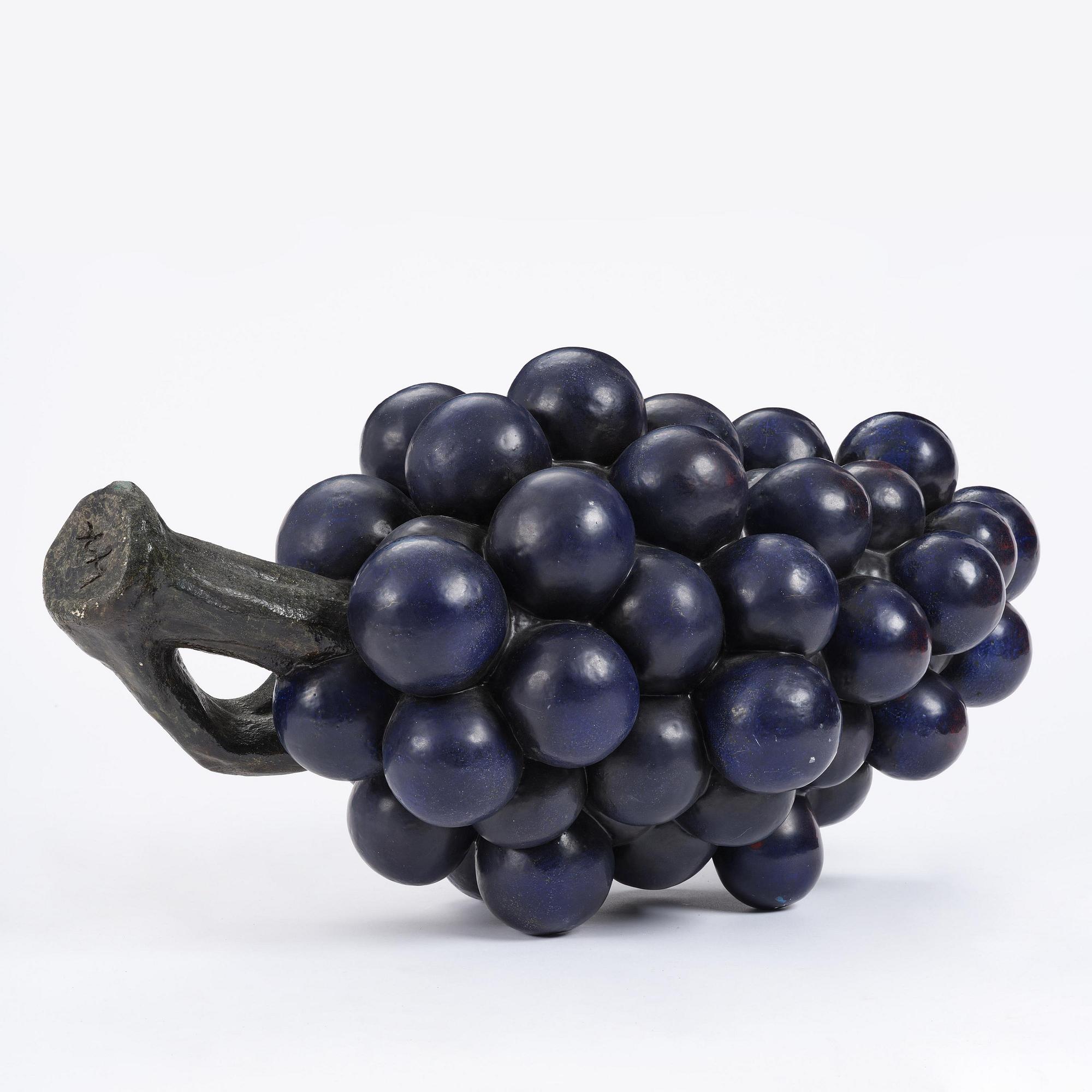 Hans Hedberg, a large faience sculpture of a bunch of grapes, Biot, France.