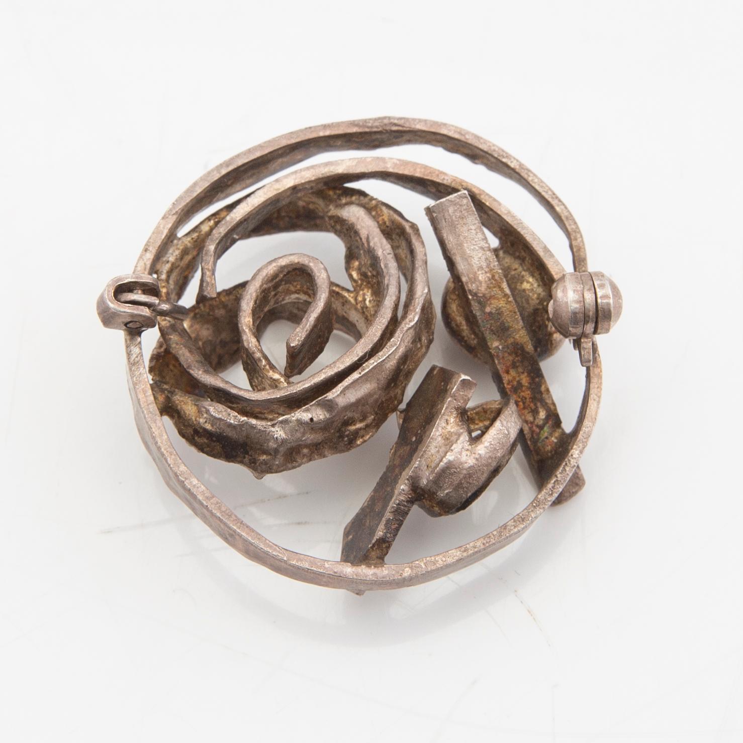 Berit Johansson, earrings and brooch silver 1960s.