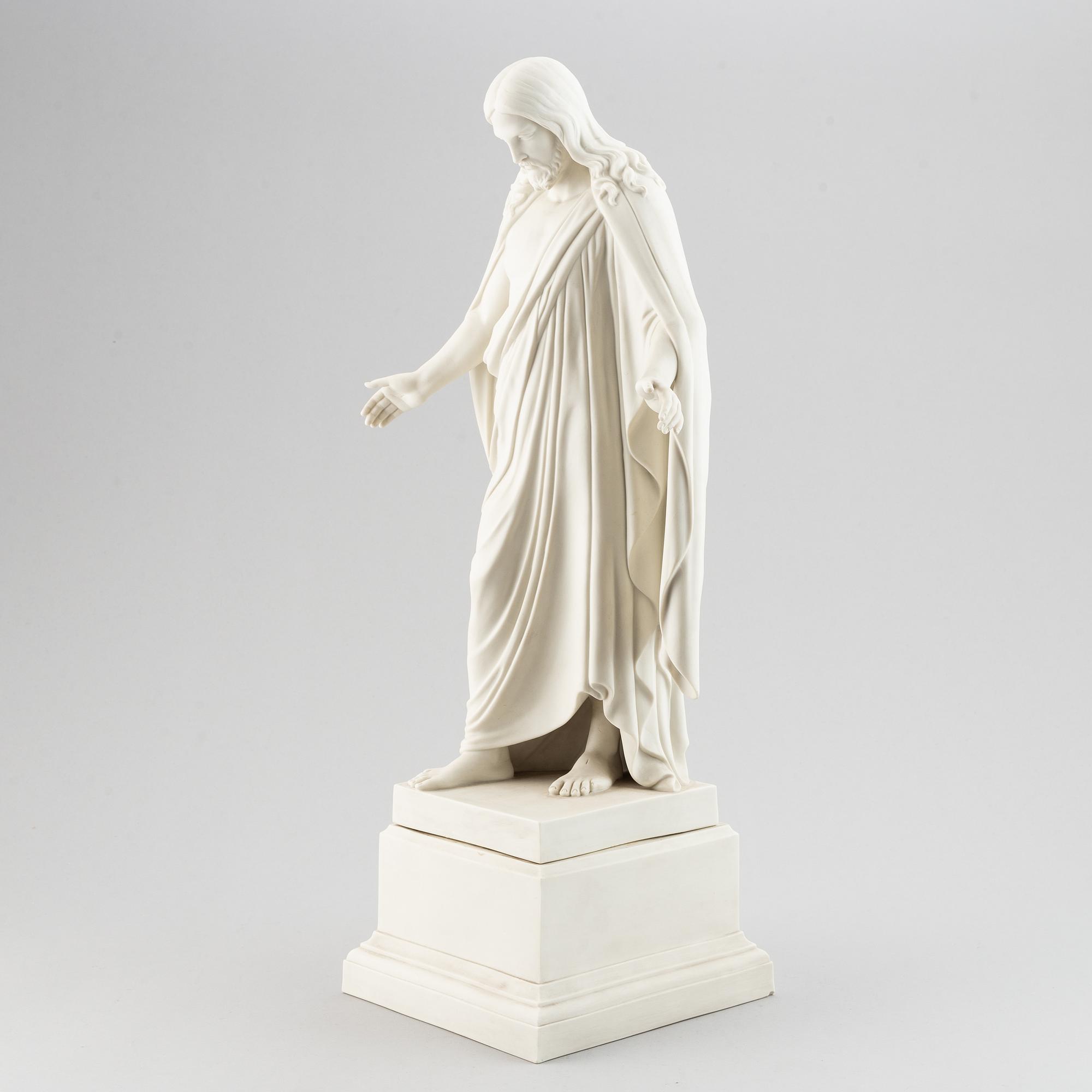 Bertel Thorvaldsen, a parian sculptur of Christ, Gustavsberg.