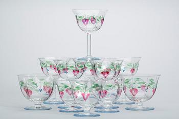 SERVISDELAR, 14 st, glas, Orrefos "Maja", Eva Englund.