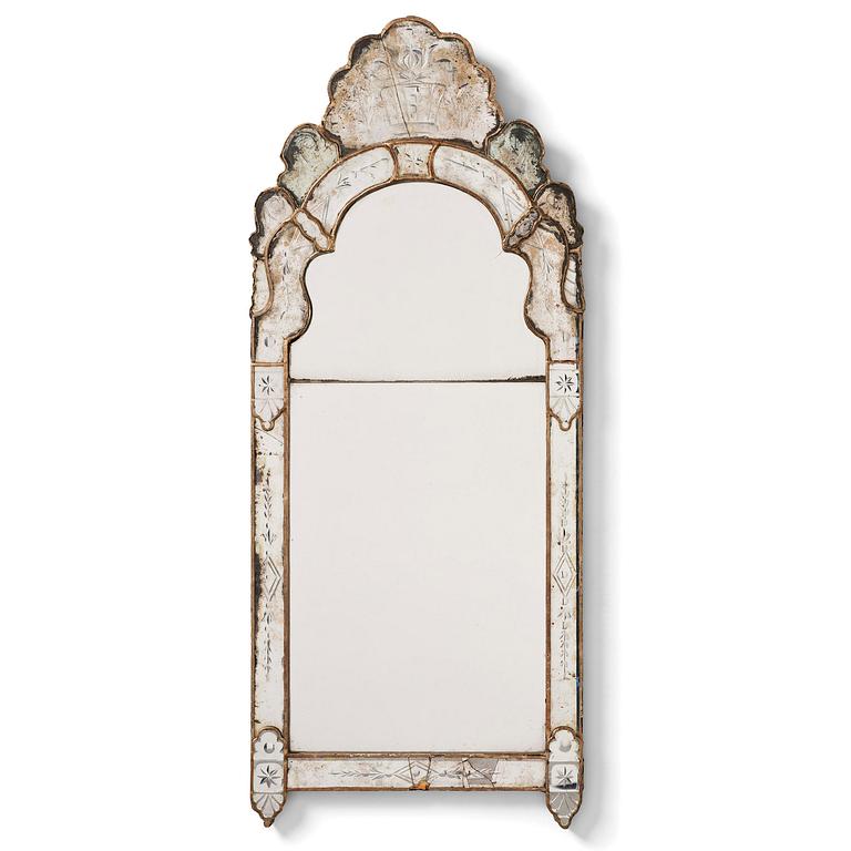 A Northern European late baroque mirror, mid 18th century.