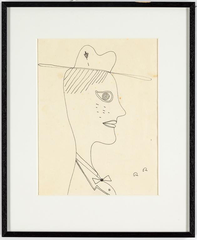 ROGER RISBERG, indian ink on paper, circa 1995, signed RR.