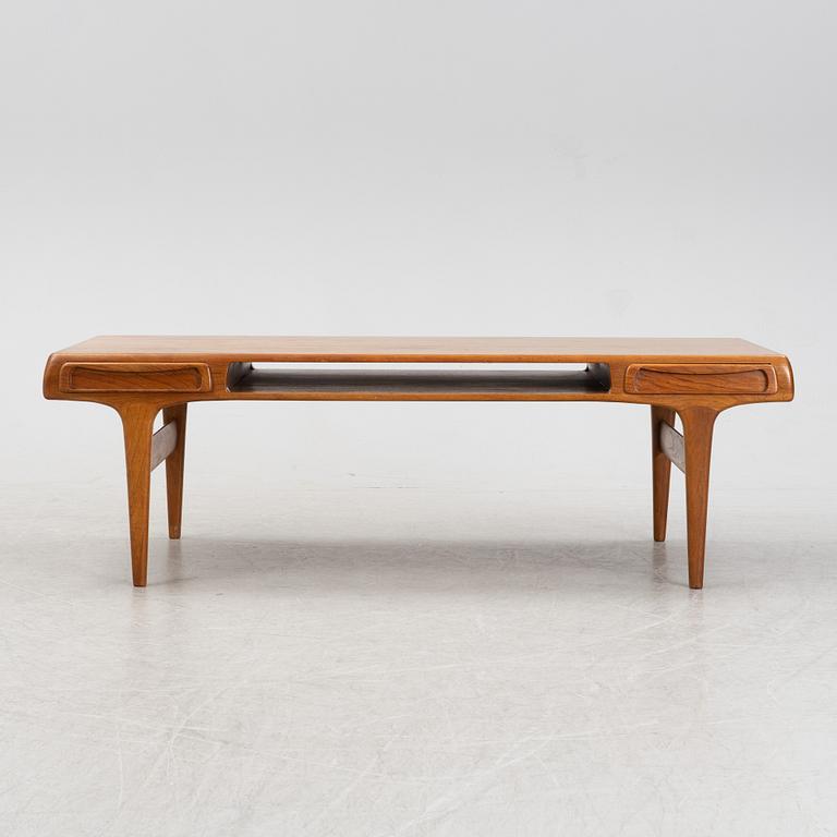 Johannes Andersen, a teak veneered coffee table, Trensum, 1960's.