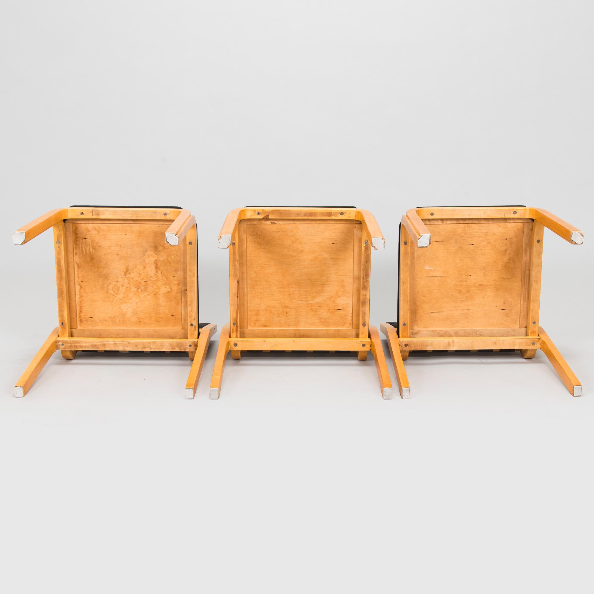 Alvar Aalto, stolar, 3 st, modell 612, Artek 1900-talets mitt.