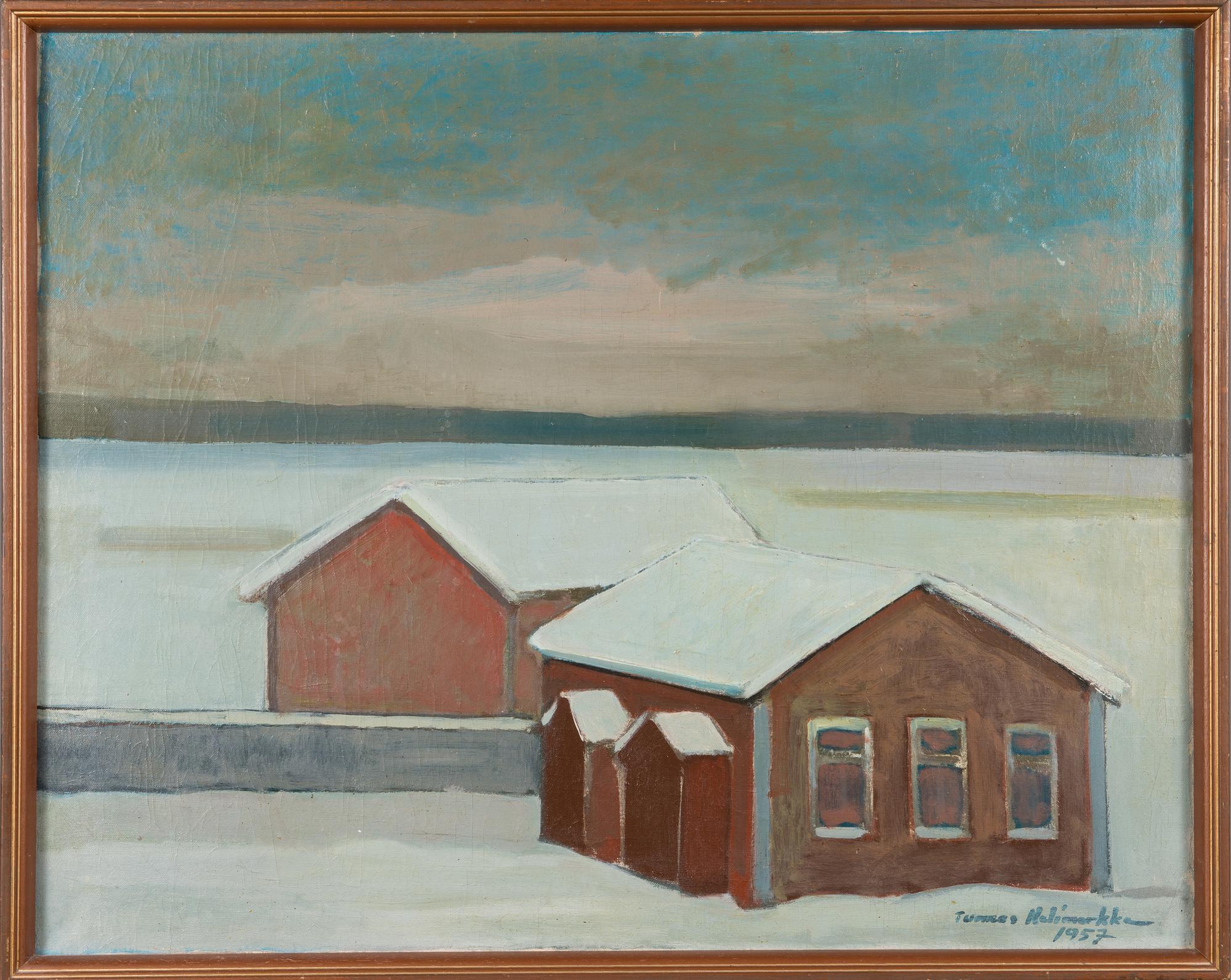 TUOMAS NELIMARKKA, öljy kankaalle, signeerattu ja päivätty -57.