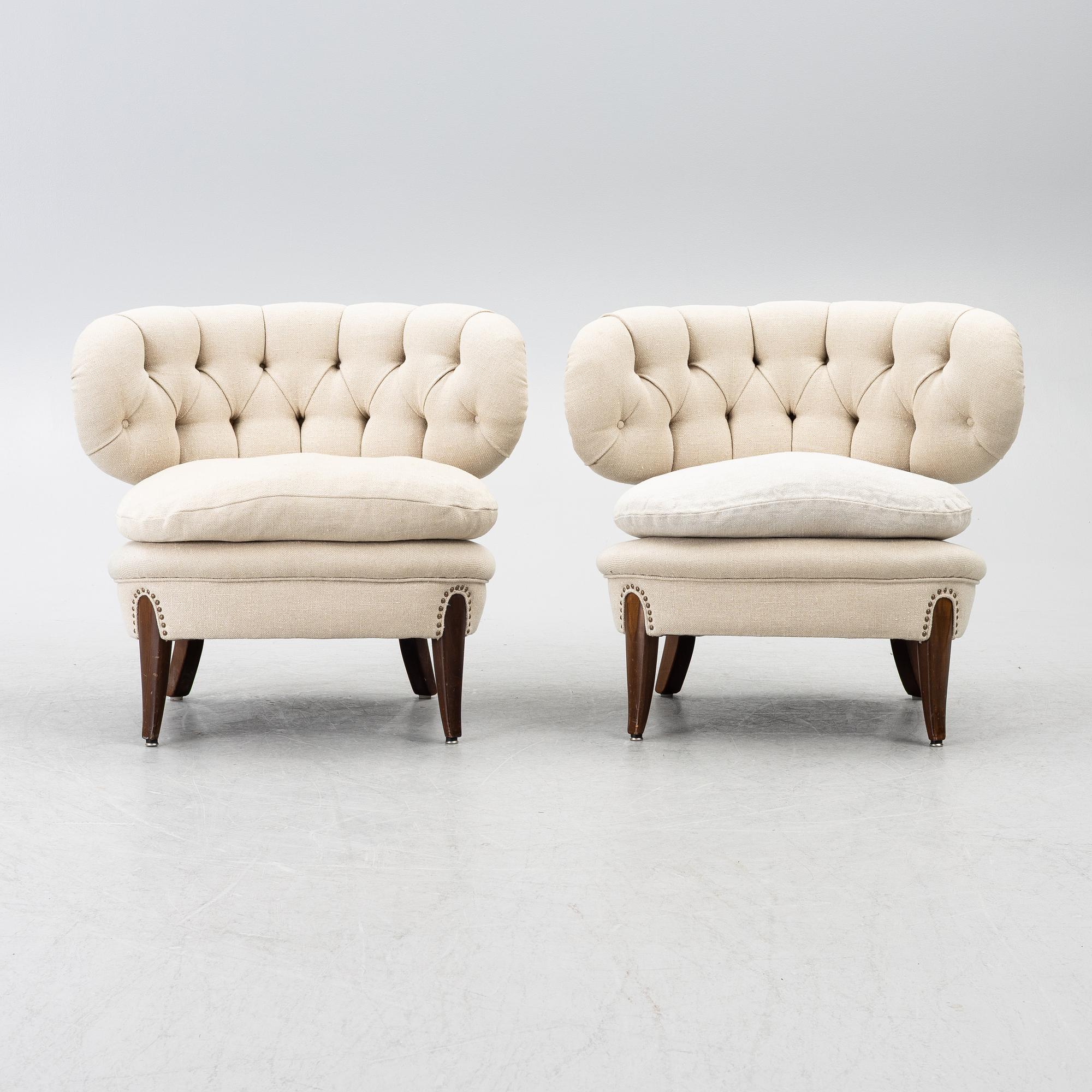 Otto Schulz, fåtöljer, ett par, Jio Möbler, 1900-talets andra hälft.