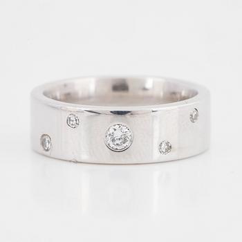 RING, Schalins, palladium med  diamanter.