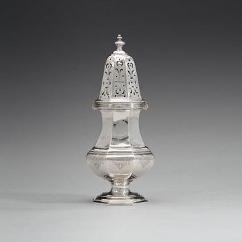 A Swedish 18th century silver sugar-caster, marks of Magnus Myrman, Norrköping (1706-1730).