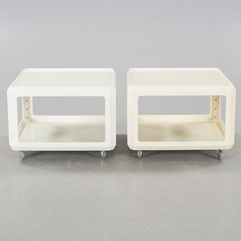 Two sofa tables, designed by Alberto Roselli, licence manufactured by Husqvarna Borstfabrik for Kartell, 1960/70s.