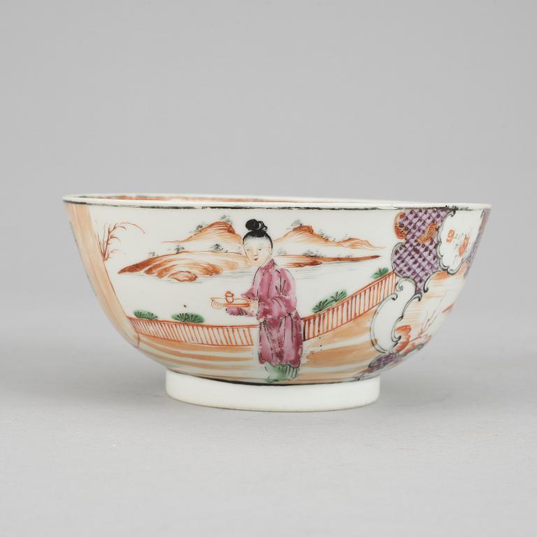 SKÅL, mandarinporslin, Kina, Qingdynastin, Qianlong (1736-1795).