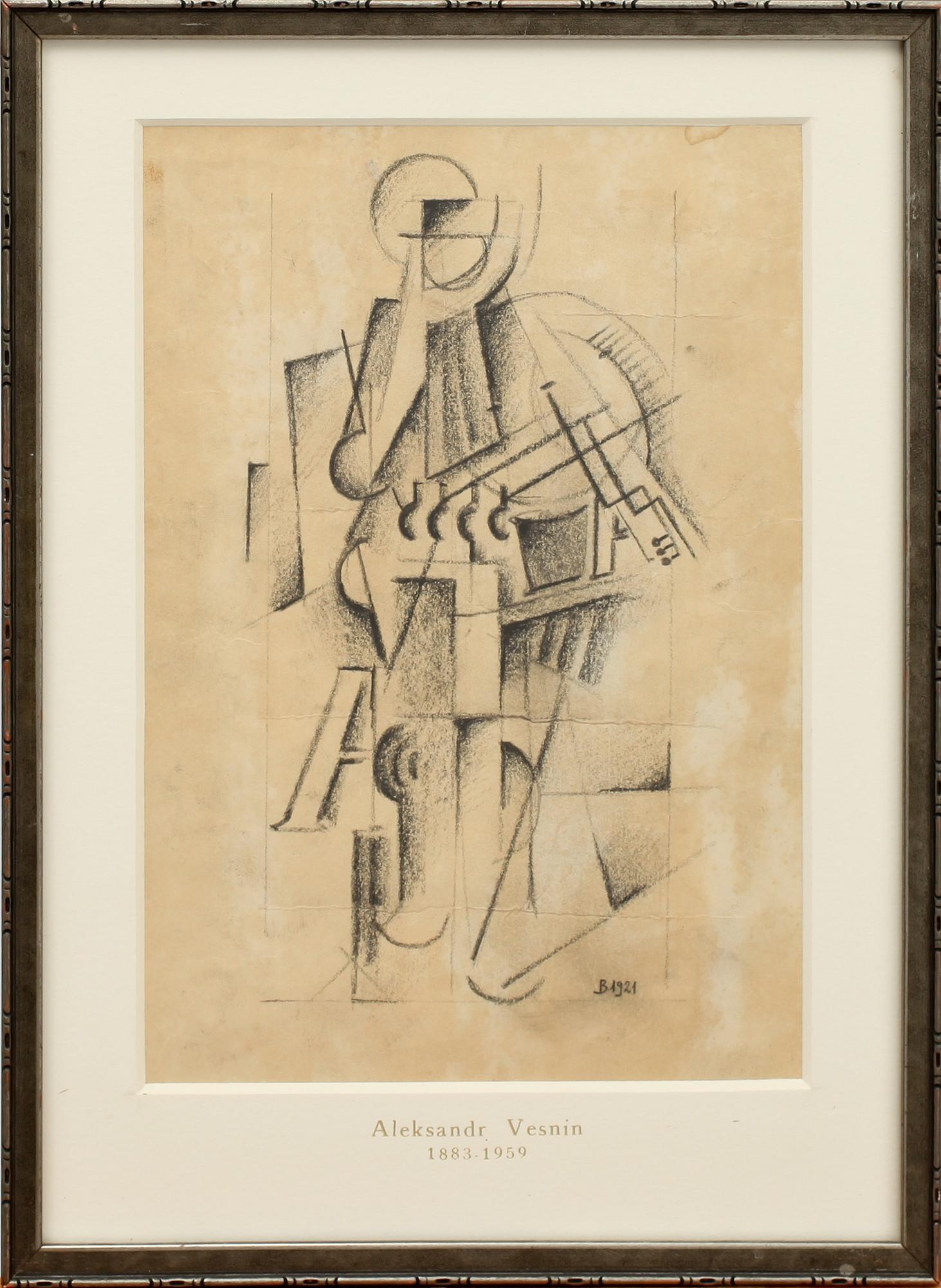 ALEXANDER VESNIN, blyerts, monogramsign och dat 1921.