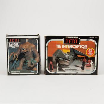 STAR WARS, "Rancor Monster" och "Tie Interceptor", Kenner 1980-tal.