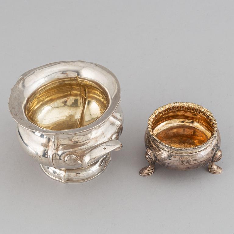 Six Russian silver pieces, mark of Wäkeva, Seipel and others, 18th/19th century.