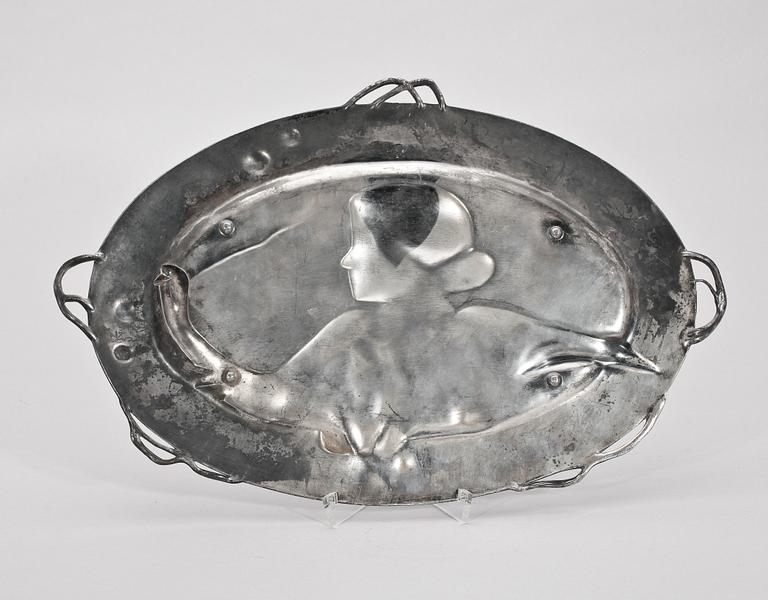 PRYDNADSFAT, vitmetall, jugend, troligen WMF, tidigt 1900-tal.