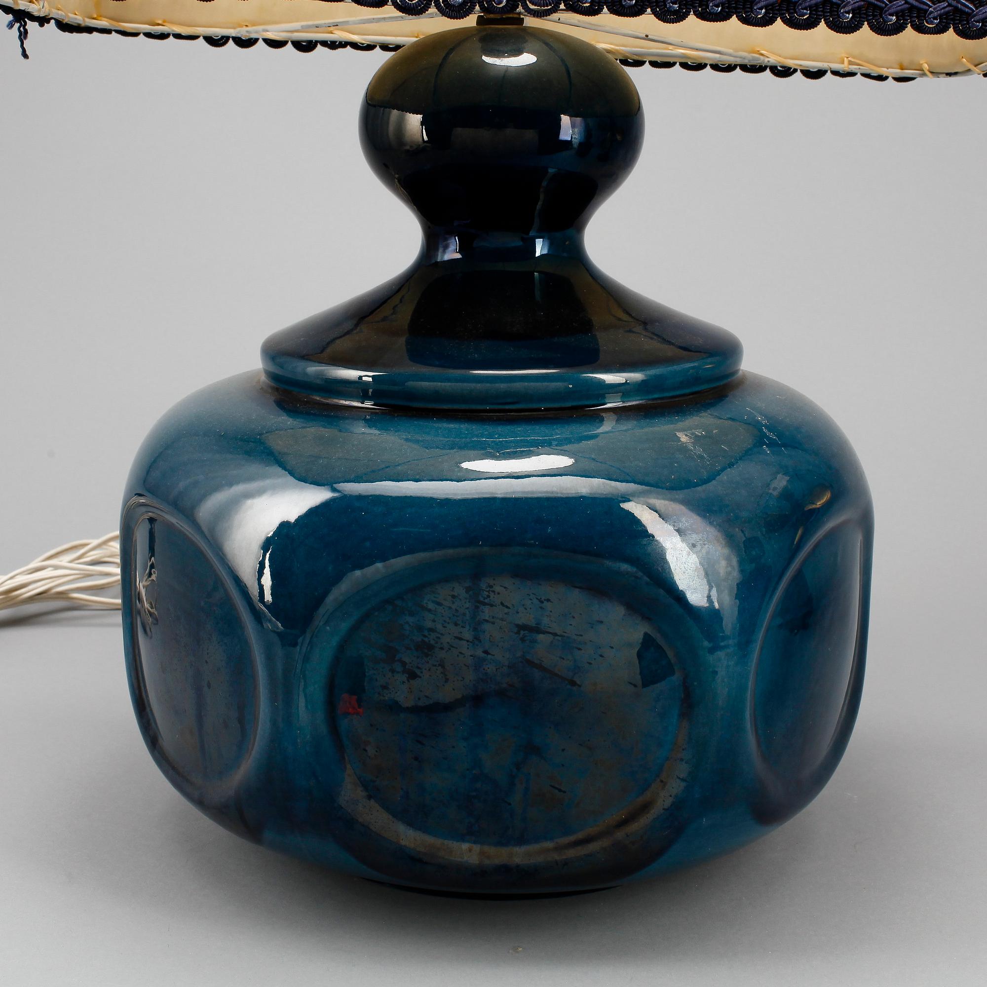 BORDSLAMPA, keramik, 1960/70-tal.
