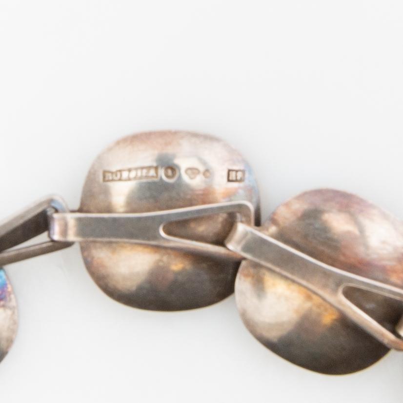 Atelier Borgila, necklace, silver with enamel, Stockholm, 1958.