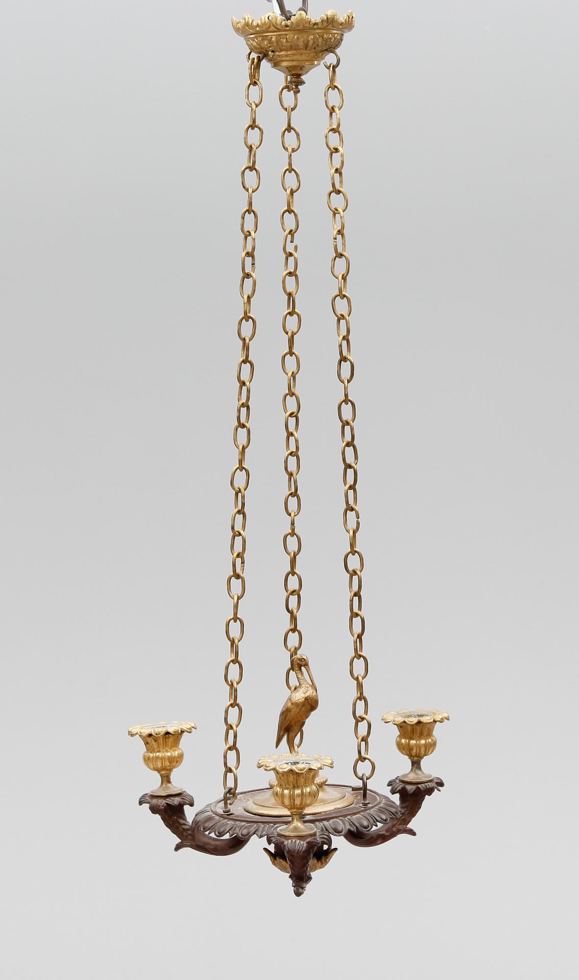 TAKAMPEL, brons, Louis XVI-stil, sent 1800-/tidigt 1900-tal. Diameter 25 cm.