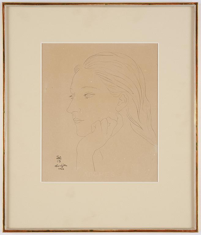 Tsuguharu Foujita, Young woman in profile (Tête de femme de profil).