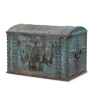 100. A Swedish 1750's metal chest.