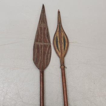 A set of two African ceremonial wooden paddles first half of the 20th century.