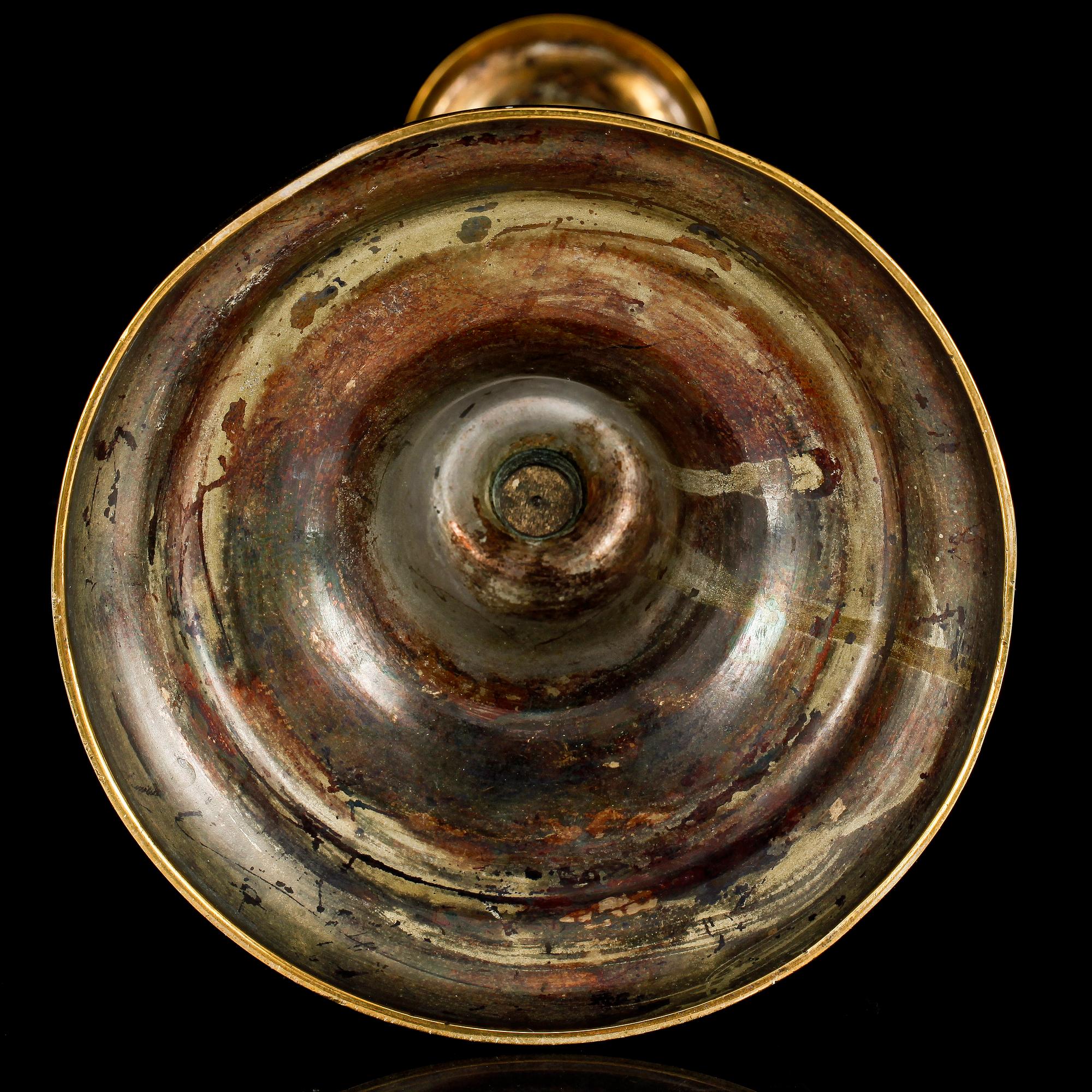 LJUSSTAKE, mässing, empirstil, 1800/1900-tal.