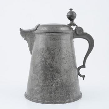 Three Swedish pewter items, 19th Century.