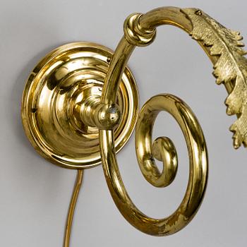 Three mid 20th century brass wallscones.