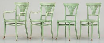 STOLAR, 4 st, Thonet, Wien, Österiket 1900-talets första hälft.
