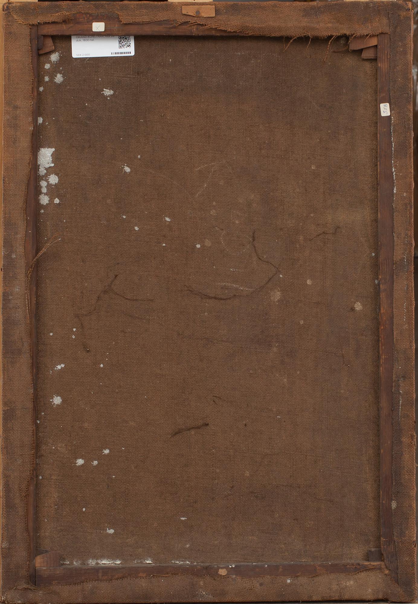 OKÄND KONSTNÄR, olja på duk, 1800-tal.