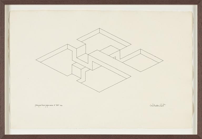 Oscar Reutersvärd, indian ink on paper, signed.