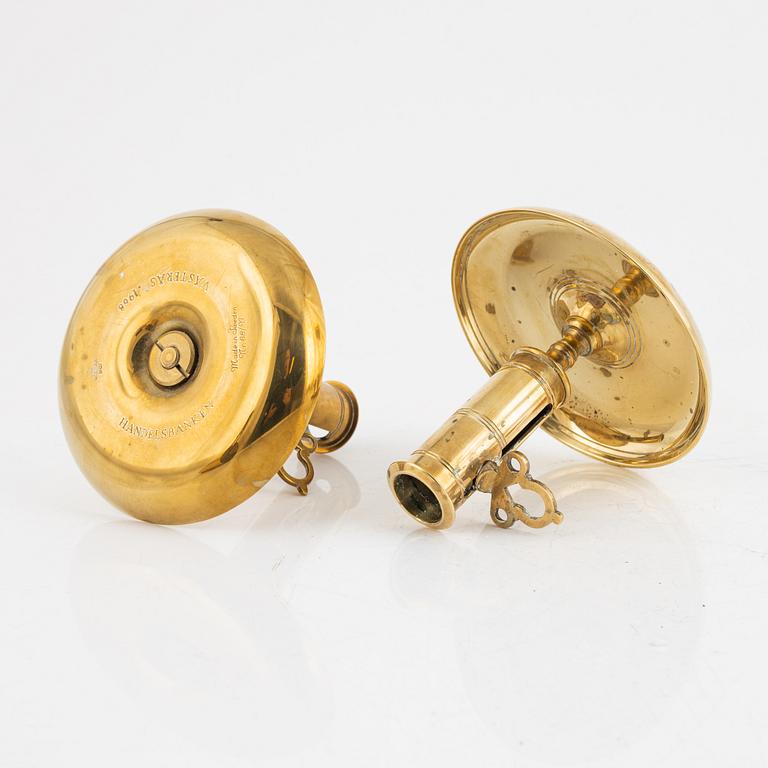 Eleven pieces of brass from Skultuna Bruk, including Pierres Forsell, Sweden.