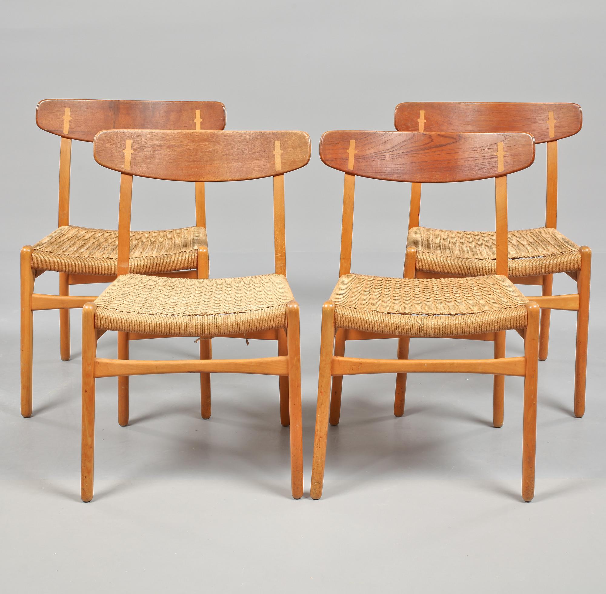 STOLAR, 4 st, "CH 30", Hans Wegner, Danmark, 1900-talets andra hälft.