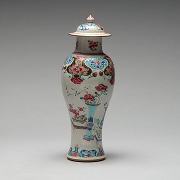 A famille rose jar with cover, Qing dynasty, Qianlong (1736-95).