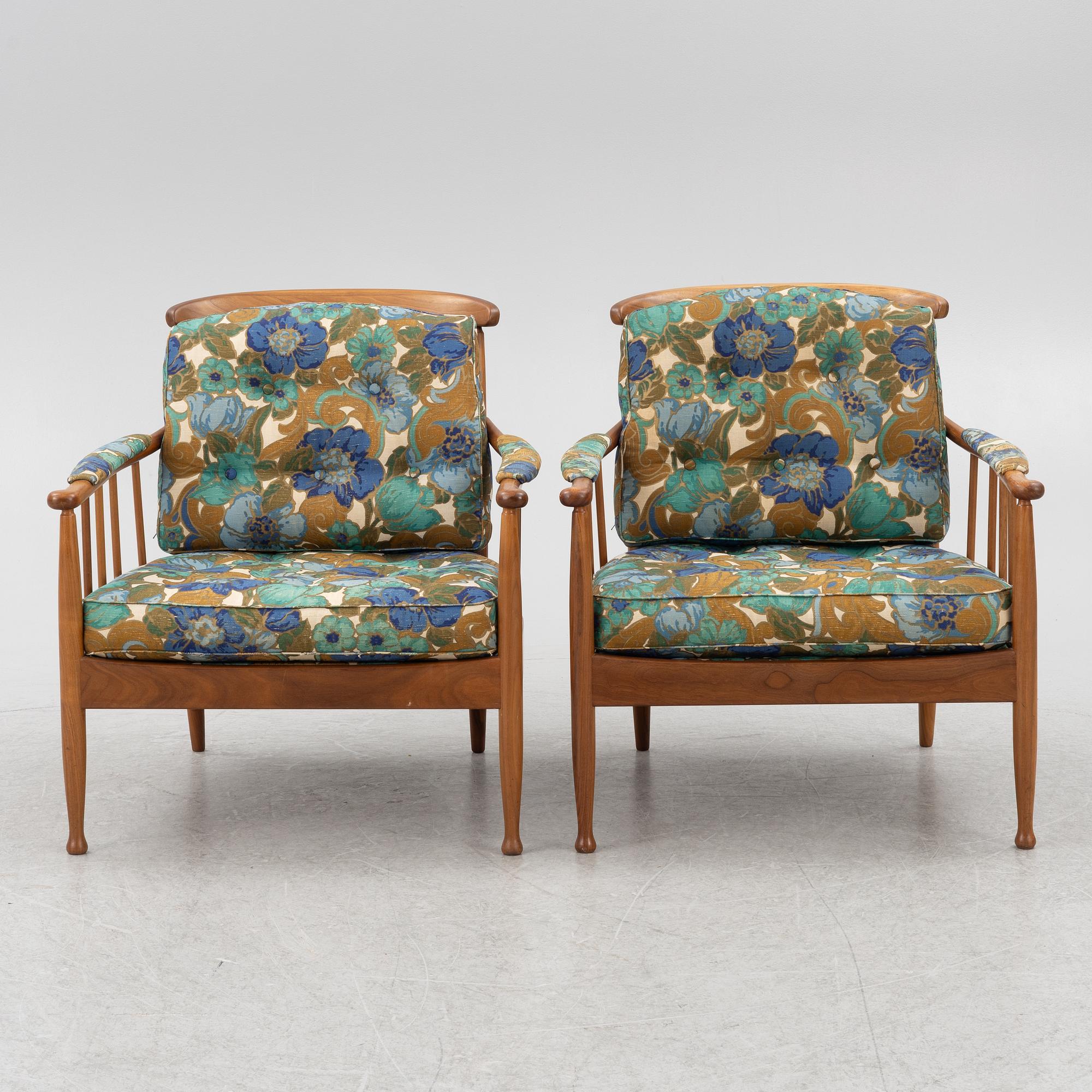 Kerstin Hörlin-Holmquist, armchairs, a pair, "Skrindan", OPE-Möbler, second half of the 20th century.