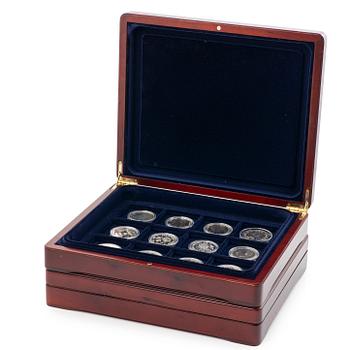Minnesmynt, 24 st, Sverige, silver, 200 kr,