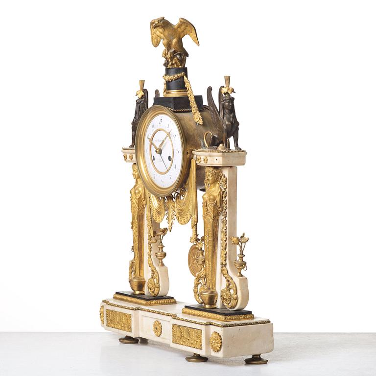 A Louis XVI late 18th century mantel clock.