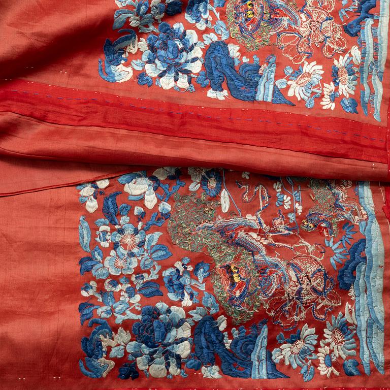Kjol, broderat siden, Kina, Qingdynastin, 1800-tal.