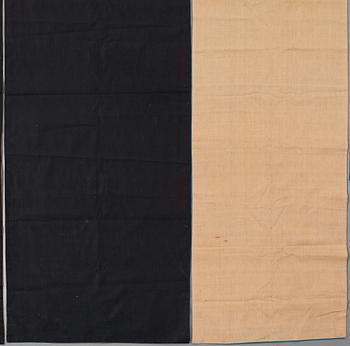 A set of five embroidered silk panels/chair covers, Qing dynasty (1644-1912).