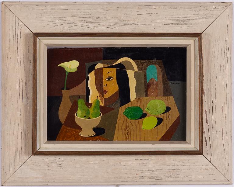 Eric Cederberg, Komposition med kvinnoansikte, frukter och kalla.