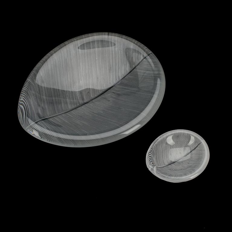 VATEJA, 2 kpl, lasia, sign. Tapio Wirkkala, Iittala -54.