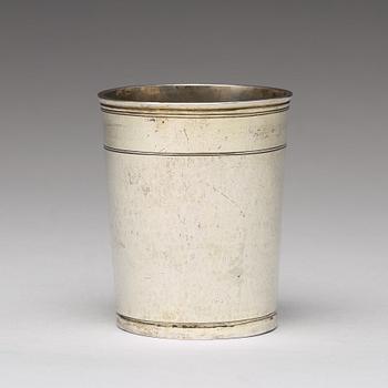 A German early 18th century parcel-gilt silver beaker, mark of Johann Christopher Treffler, Nürnberg 1712-1715.