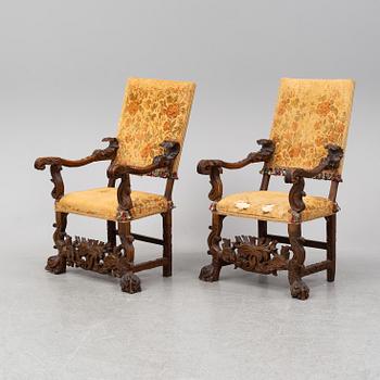 Two italian 18th century chairs.