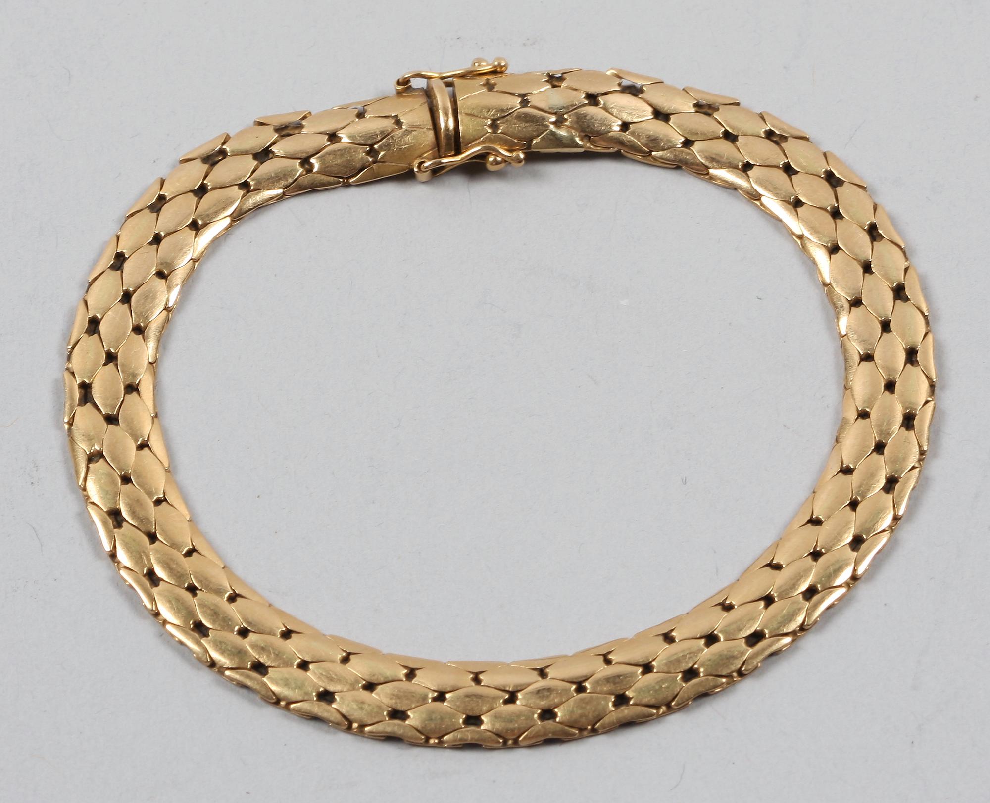 ARMBAND, 18K guld, 19 gram.