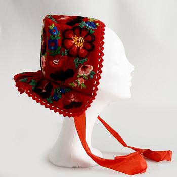 FOLKDRÄKT, Floda-dräkt, broderat ylle, 1940-tal.