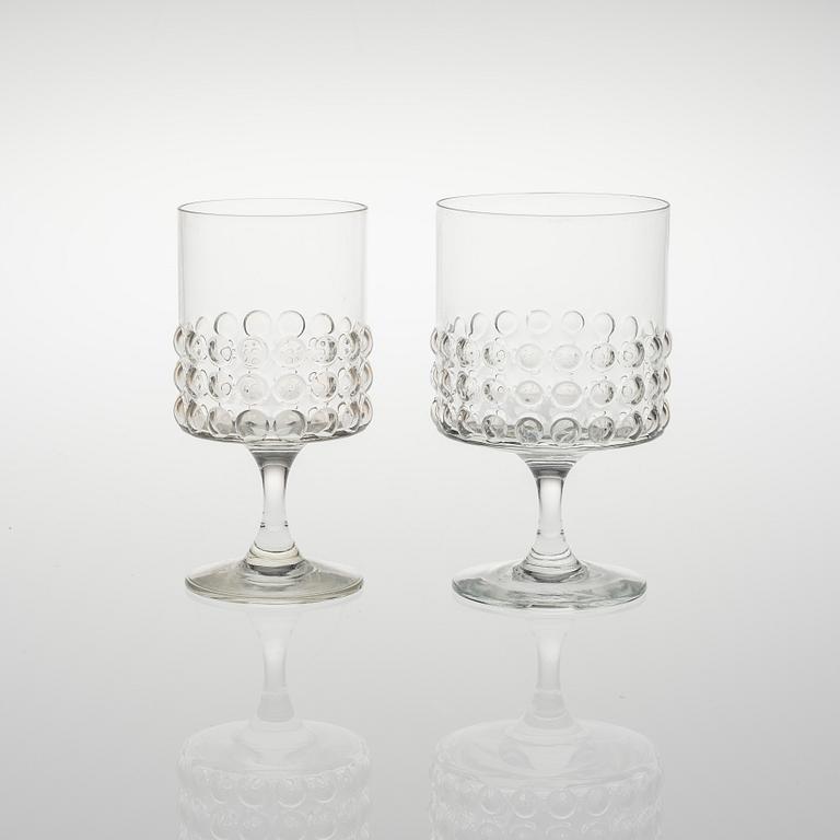 NANNY STILL, KANNA samt GLAS PÅ FOT, 5 + 1 ST, glas, "Grappo", Nanny Still, Riihimäen Lasi.