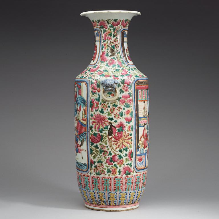 A famille rose vase, late 19th Century.