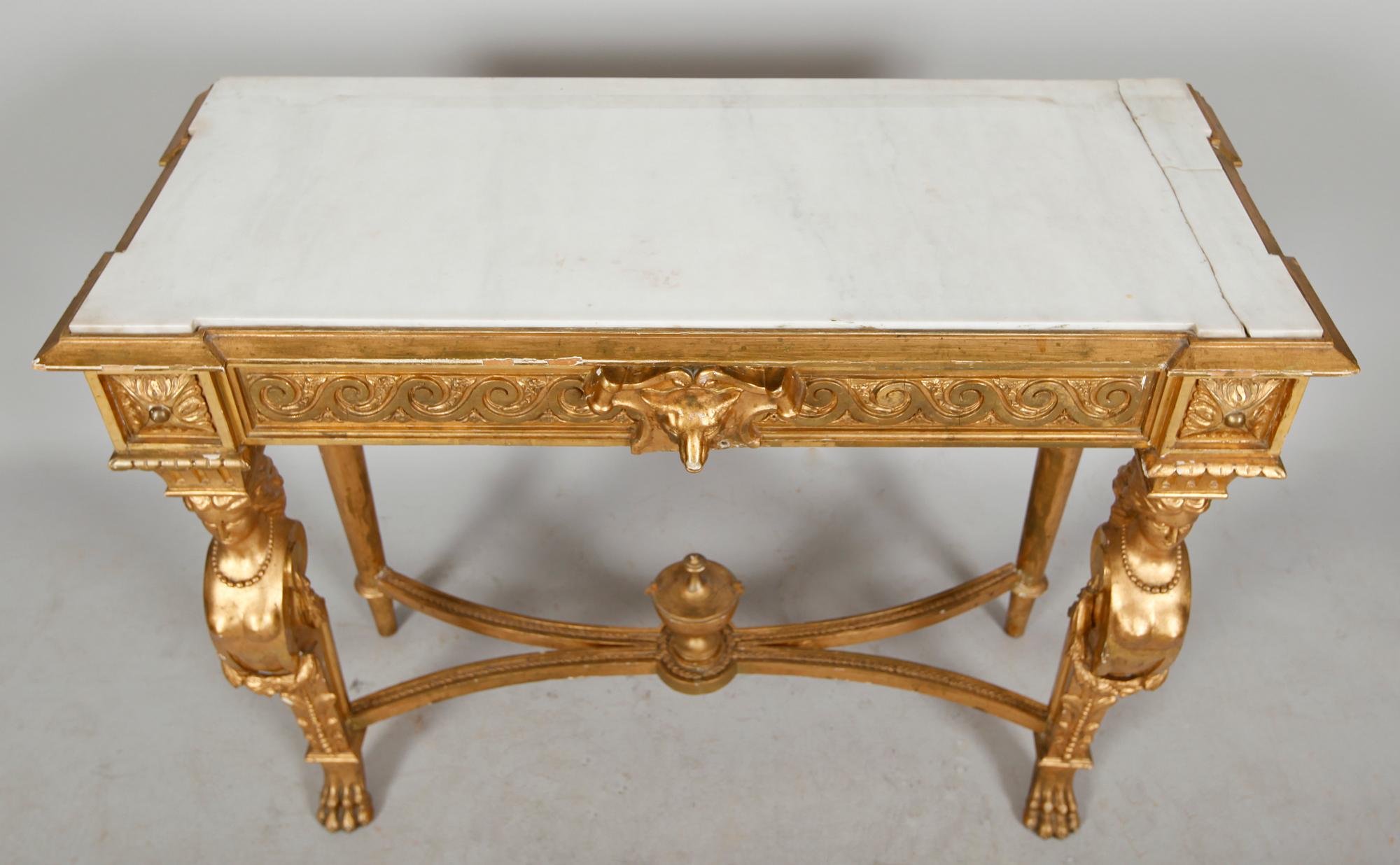 SPEGEL MED KONSOLBORD, empirestil, 1800-/1900-tal.