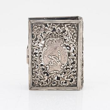 A silver book cover, 18th/19th Century.