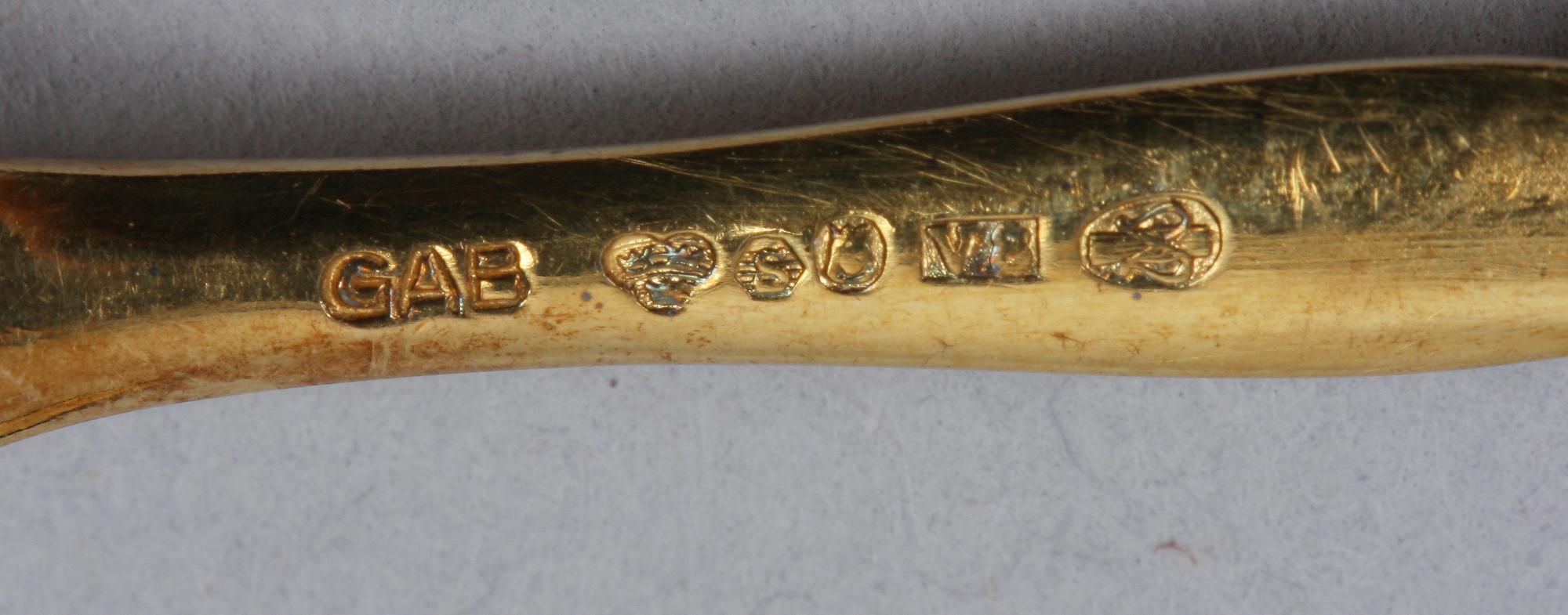 PARTI SILVER, 12 delar, mest svenska importstämplar, 1900-tal.